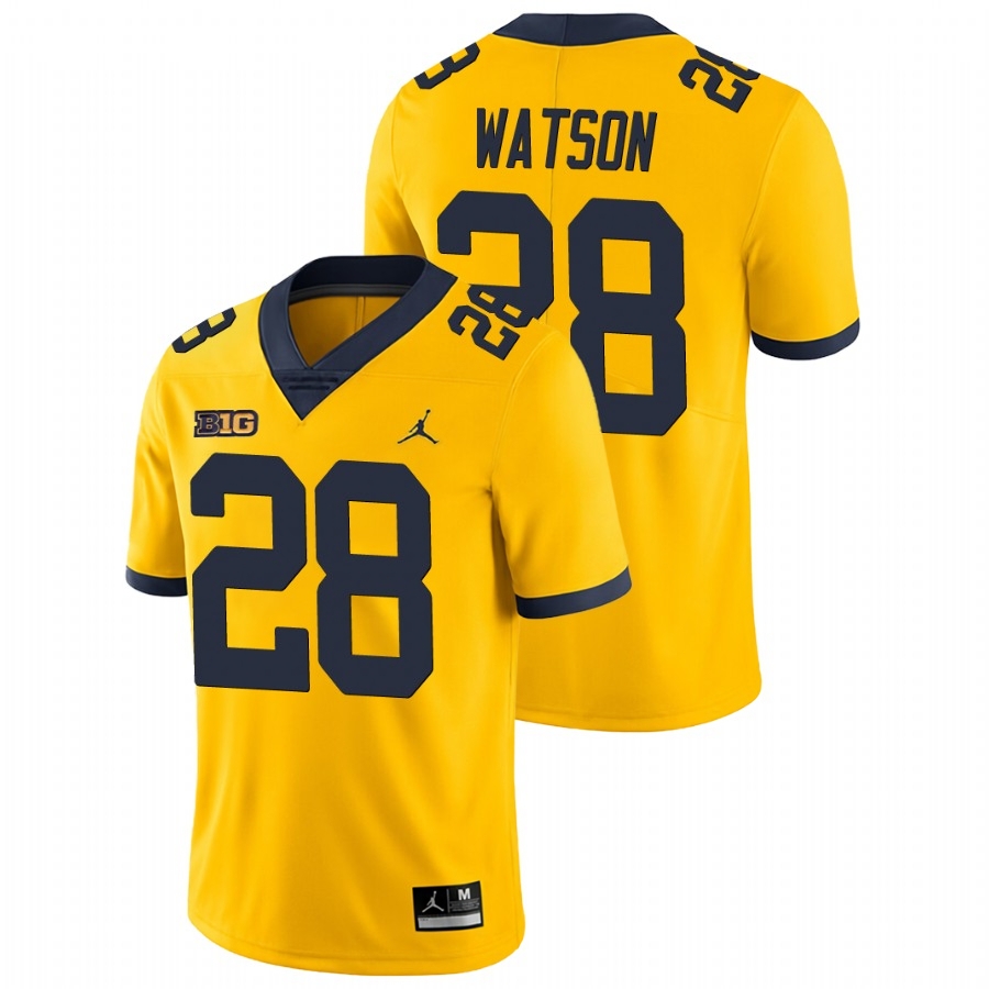 Michigan Wolverines Men's NCAA Brandon Watson #28 Yellow Game College Football Jersey QOU3149HS